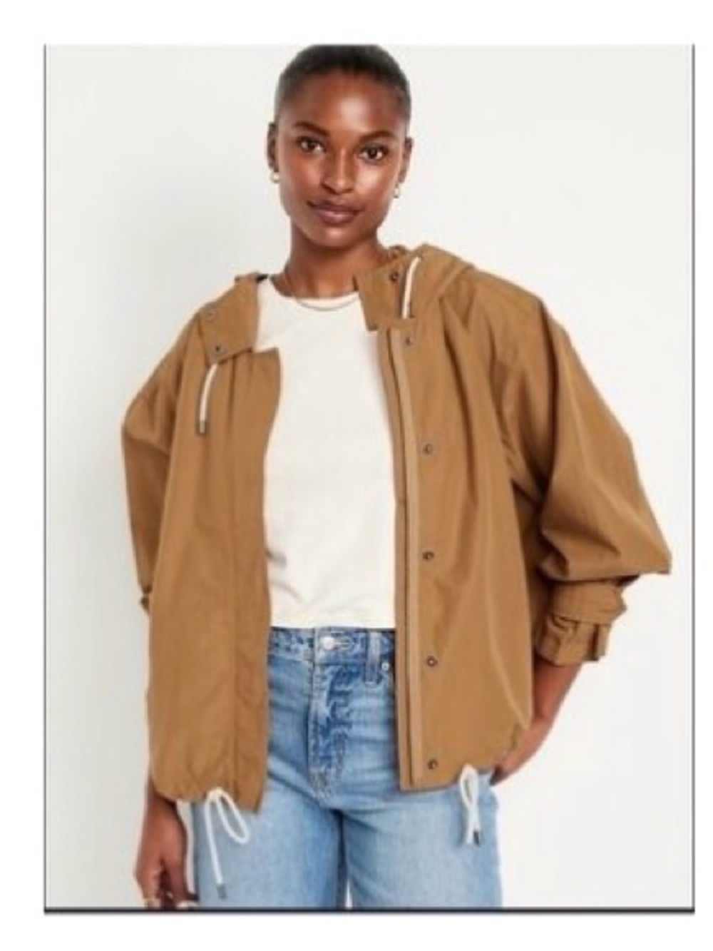 Old Navy Hooded Utility Jacket in Caramel